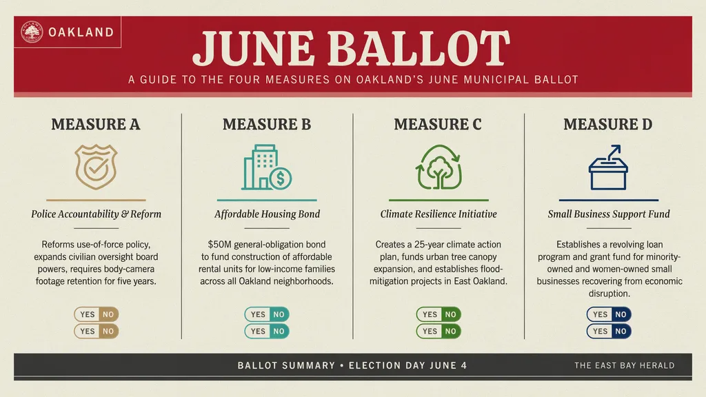 Overview of the four ballot measures on Oakland’s June ballot